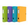 Oxford Boîte Grande Capacité Memphis 24x32cm Dos 80mm avec Bouton Pression Couverture Polypro Coloris Assortis