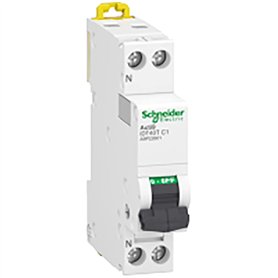 Schneider Electric - Acti9 iDT40T - disjoncteur modulaire - 1P+N - 1A - courbe C - 4500A/6kA - A9P22601