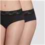 Dim Femme Maxi Coton Féminine X2 Culotte, Noir, 52-54 EU