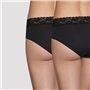 Dim Femme Maxi Coton Féminine X2 Culotte, Noir, 52-54 EU