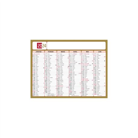 Exacompta - 34411E - Calendrier Tricolore - 13 x 17 cm - Semestriel 2025 - Coloris rouge
