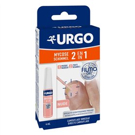 Urgo - FILMOGEL Mycose 2 en 1 - Masque et Traite les Ongles atteints de Mycose - Rendu Nude Discret - Dès 16 ans - 4 ML