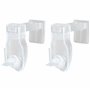 Lot de 2 Supports clic sans perçage pour Tringle à Rideau - Crochets à pression sans adhésif pour barres à rideaux légers et voi