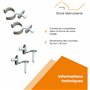 Lot de 2 Supports clic sans perçage pour Tringle à Rideau - Crochets à pression sans adhésif pour barres à rideaux légers et voi