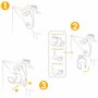 Lot de 2 Supports clic sans perçage pour Tringle à Rideau - Crochets à pression sans adhésif pour barres à rideaux légers et voi