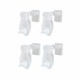 Lot de 2 Supports clic sans perçage pour Tringle à Rideau - Crochets à pression sans adhésif pour barres à rideaux légers et voi