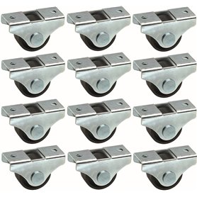 cyclingcolors 12x roulette meuble 25mm universelle mini rouleau noir pied lit casier chariot poubelle rangement table roue