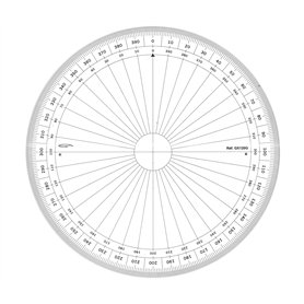 GRAPHOPLEX Rapporteur cercle entier 20cm grades Transparent