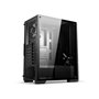 SUZA INT L FRANCE Boîtier PC Gaming ATX/mATX, Panneau Verre Trempé, 2 Ventilateurs RGB 120mm, Design Nid d'abeille, Noir