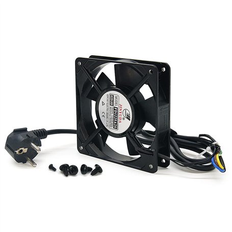 WAYTEX 37423 Ventilateur de toit 12 cm pour Baie Rack 19 pouces et 10 pouces - 2 positions Aspiration ou Ventilation Câble d’ali