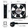 WAYTEX 37423 Ventilateur de toit 12 cm pour Baie Rack 19 pouces et 10 pouces - 2 positions Aspiration ou Ventilation Câble d’ali