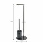MSV "Bergamo Porte-Rouleau WC Brosse WC en Acier Inoxydable et Verre Support Gris 3 en 1