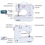 Todeco Machine à coudre portable avec tiroir, Machine à Coudre Débutant avec 12 programmes de couture, avec Kit Couture et pédal