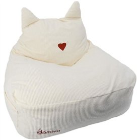 Pouf - DOMIVA - Honey Moon - Velours côtelé - Doux et moelleux - Oreilles de félin