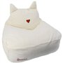 Pouf - DOMIVA - Honey Moon - Velours côtelé - Doux et moelleux - Oreilles de félin