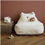 Pouf - DOMIVA - Honey Moon - Velours côtelé - Doux et moelleux - Oreilles de félin