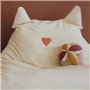 Pouf - DOMIVA - Honey Moon - Velours côtelé - Doux et moelleux - Oreilles de félin
