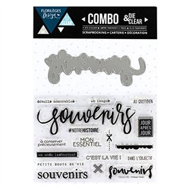 Florilèges Design FDCLD11703 Souvenirs Planche de Tampon Métal/Polymère Transparent 25 x 15