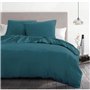 Parure de couette 3 pieces - HOME LINGE PASSION - HP72064 - Microfibre 82 g - 220 x 240 cm - Bleu canard