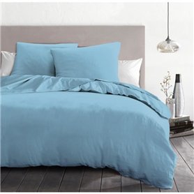 Parure de couette 3 pieces - HOME LINGE PASSION - HP72067 - Microfibre 82 g - 220 x 240 cm - Bleu ciel
