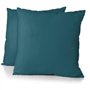 Lot de 2 taies d'oreiller - HOME LINGE PASSION - HP72088 - Microfibre 82 g - 63 x 63 cm - Bleu canard