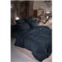 Pack Linge de lit en Gaze de Coton – 220x240 cm + 140x190 cm + 2 taies 60x60 – Bleu foncé