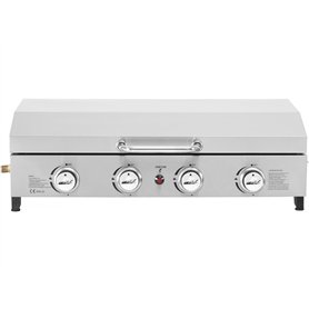 Habitat et Jardin Plancha gaz 4 bruleurs avec Couvercle Fasto - 10 KW - Gris
