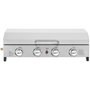 Habitat et Jardin Plancha gaz 4 bruleurs avec Couvercle Fasto - 10 KW - Gris