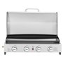 Habitat et Jardin Plancha gaz 4 bruleurs avec Couvercle Fasto - 10 KW - Gris