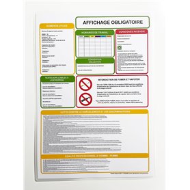 Affichage OBLIGATOIRE pour toutes les entreprises dès le 1er salarié - Toutes les informations obligatoires regroupées sur un se