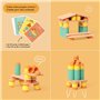 OPPI - STIX - Jeu éducatif en Bois et Silicone - Jeu d'éveil - Motricité - Jeu de Construction - 2-12 Ans - avec livret d'instru