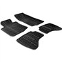 Set tapis de caoutchouc compatible avec Citroen C1 / Peugeot 107 / Toyota Aygo 2005-2009 (T profil 4-pièces + clips de montage)