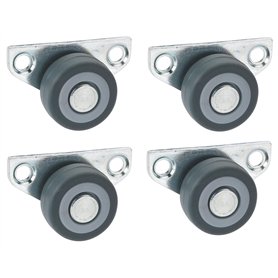 4 roulettes latérales pour parquet 30 x 14 mm Roue en TPE Gris