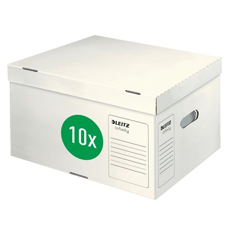 Leitz Infinity 61040000 Lot de 20 conteneurs d'archives Taille L pour boîte d'archivage A4 5 x 80 mm/4 x 100 mm Boîte de transpo