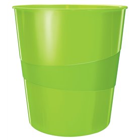 Leitz Wow 52781054 Lot de 6 corbeilles à papier en plastique Vert 15 l