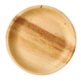 PAPSTAR Lot de 25 assiettes rondes en feuille de palmier - Diamètre : 23 cm - 2