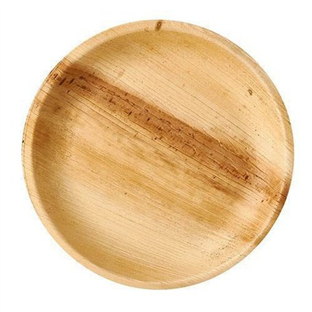 PAPSTAR Lot de 25 assiettes rondes en feuille de palmier - Diamètre : 23 cm - 2