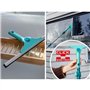 Raclette-vitre XL 2en1 Leifheit Pro Reach 51522, raclette de douche 40 cm avec articulation mobile et bord d'égouttage, Click-Sy