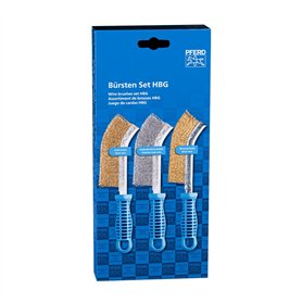 PFERD Lot de 3 brosses à main HBG - Avec 1 brosse à main avec fil d'acier (laiton)