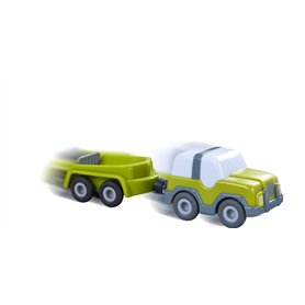 HABA - Kullerbü – Véhicule Tout-Terrain avec remorque - Circuit à Billes - 2 Ans et Plus - 306687