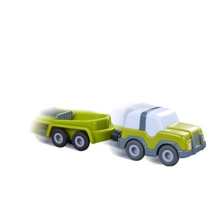 HABA - Kullerbü – Véhicule Tout-Terrain avec remorque - Circuit à Billes - 2 Ans et Plus - 306687