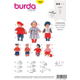 Burda B7903 Patron de Couture Habits de Poupée 19 x 13 cm