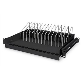 DIGITUS Tablette 19 pouces - 4.5 UH - Extensible - Station de recharge - Pour 14 tablettes