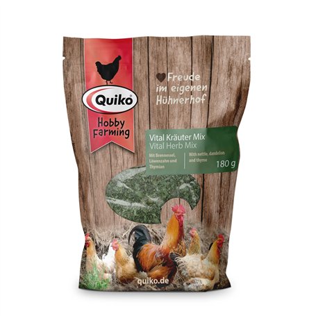 Quiko Hobby Farming Mélange d'herbes Vital 180g - Aliment complémentaire pour Ppoules