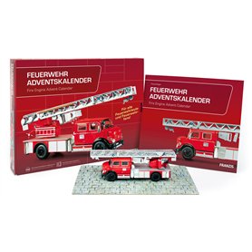 FRANZIS 67206 – Calendrier de l'Avent pompiers en métal – Kit de modélisation du Mercedes-Benz L1519 à l'échelle 1:43