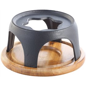 Rosenstein & Söhne Support en bois pour réchaud en fonte - 16 cm