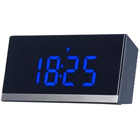Horloge de table radio-pilotée à LED - Noir / Bleu [Infactory]