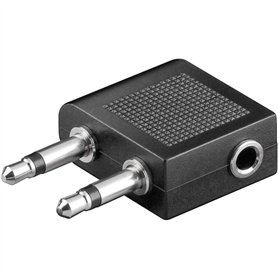 Goobay 61004 Adaptateur de casque AUX pour les voyages/l’avion ; prise Jack 3 5 mm femelle - 2 connecteurs Jack 3 5 mm (2 broche
