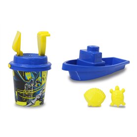 JAMARA Batman 410134 Lot de 7 seaux à Sable Bateau et Seau sous Licence Officielle Seau