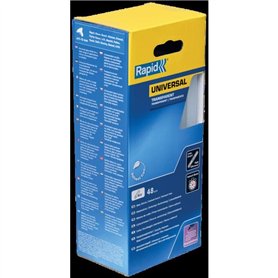 Colle - RAPID - 12mm x 48 sticks - Transparent - Fort débit - Temps de prise 15 sec
